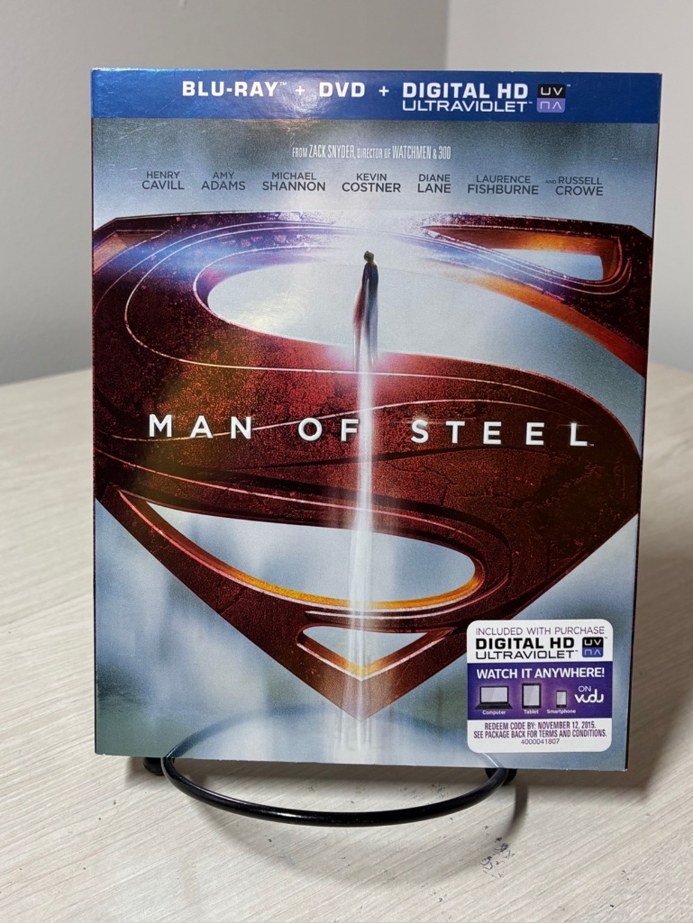 Man Of Steel Blu Ray DVD 3 Disc Superman Action Film DC Comics Hero Zack Snyder
